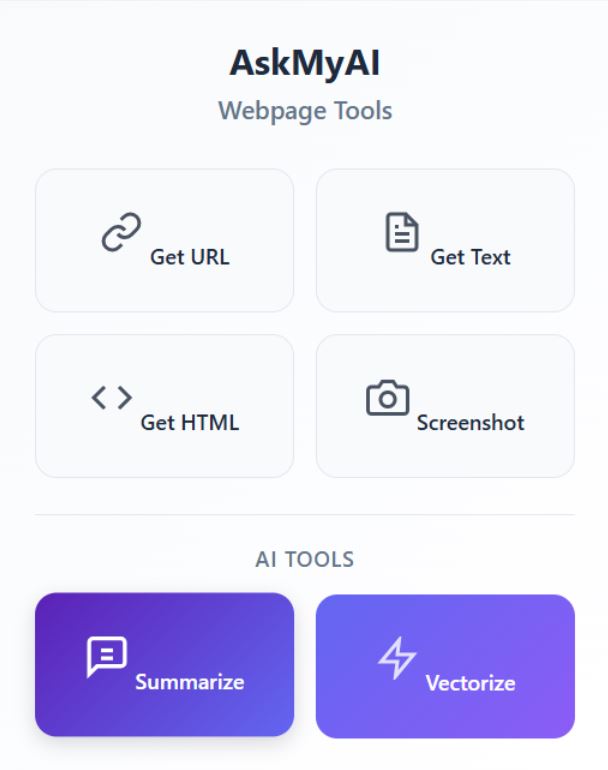 AskMyAI Chrome Extension Interface
